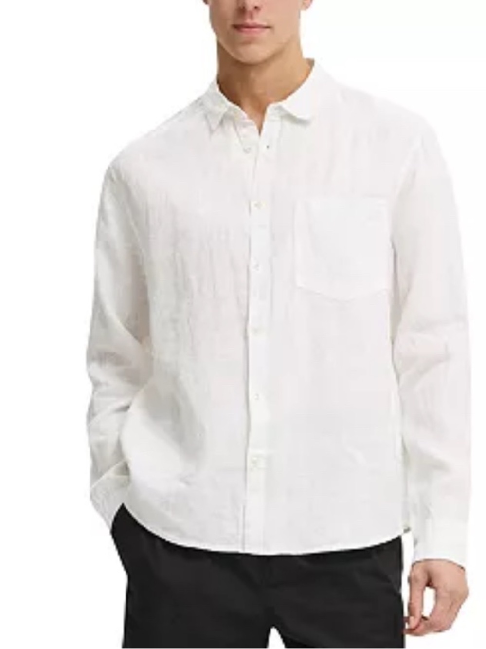 NWT Daniel Hechter White Linen Button-Down Shirt size XL